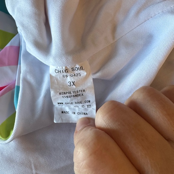 Chic Soul Striped One Piece Swimsuit 3X - Picture 2 of 7